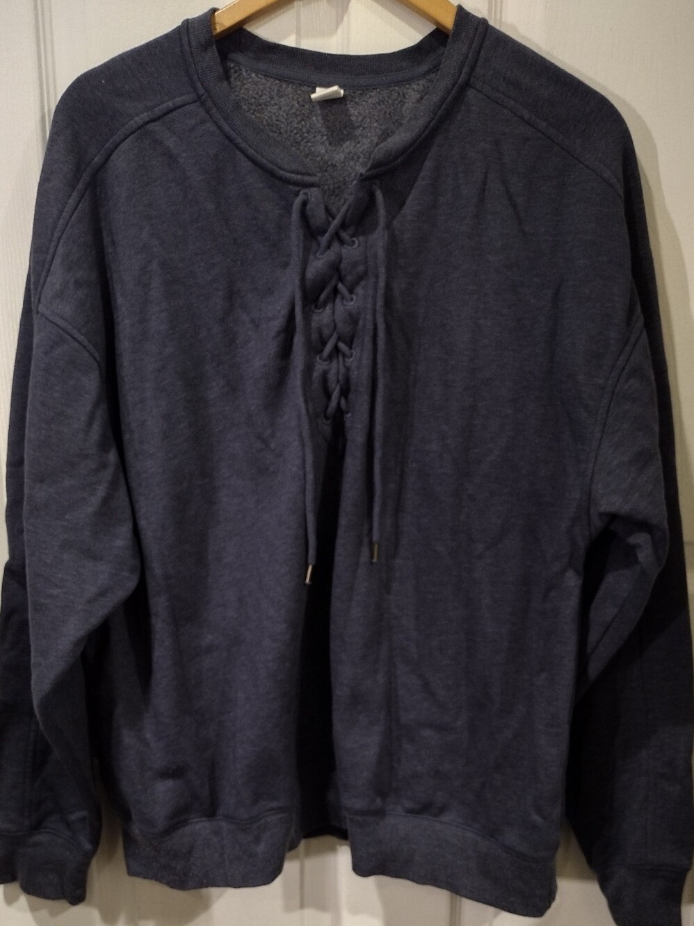 Old Navy Heathered Navy Crewneck Sweatshirt